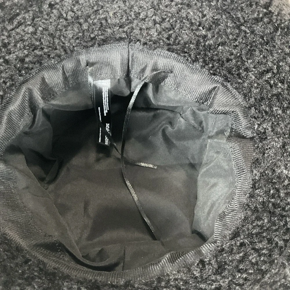 Urban Outfitters OS Black‎ Teddy Bear Faux Fur Adjustable Lined Bucket Hat